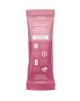 Single-serve Energy + Brain Boost Raspberry Lemonade stick packet on white background, packaging shows paraxanthine and adaptogens.