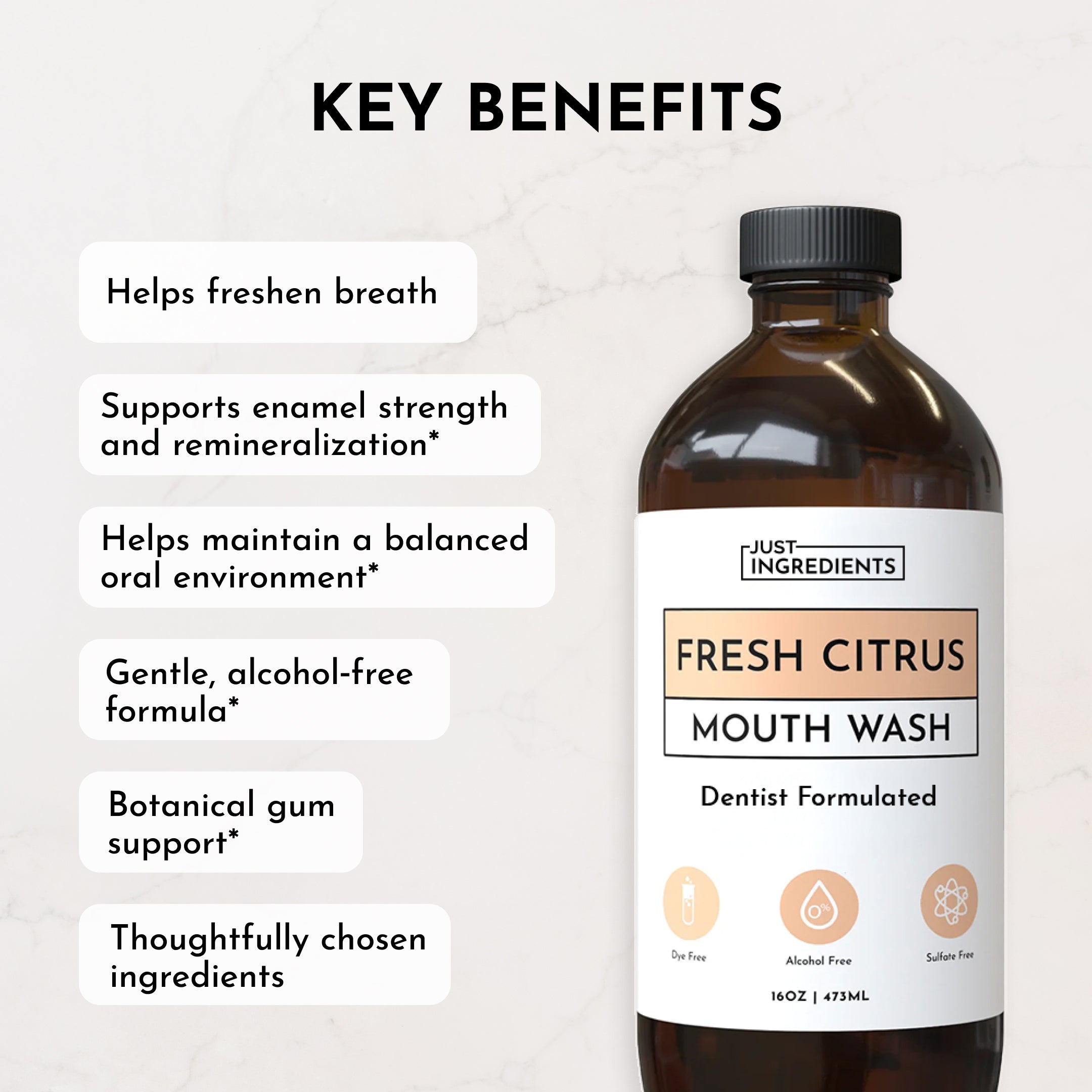 Remineralizing Mouth Wash (Fresh Citrus) – Just Ingredients