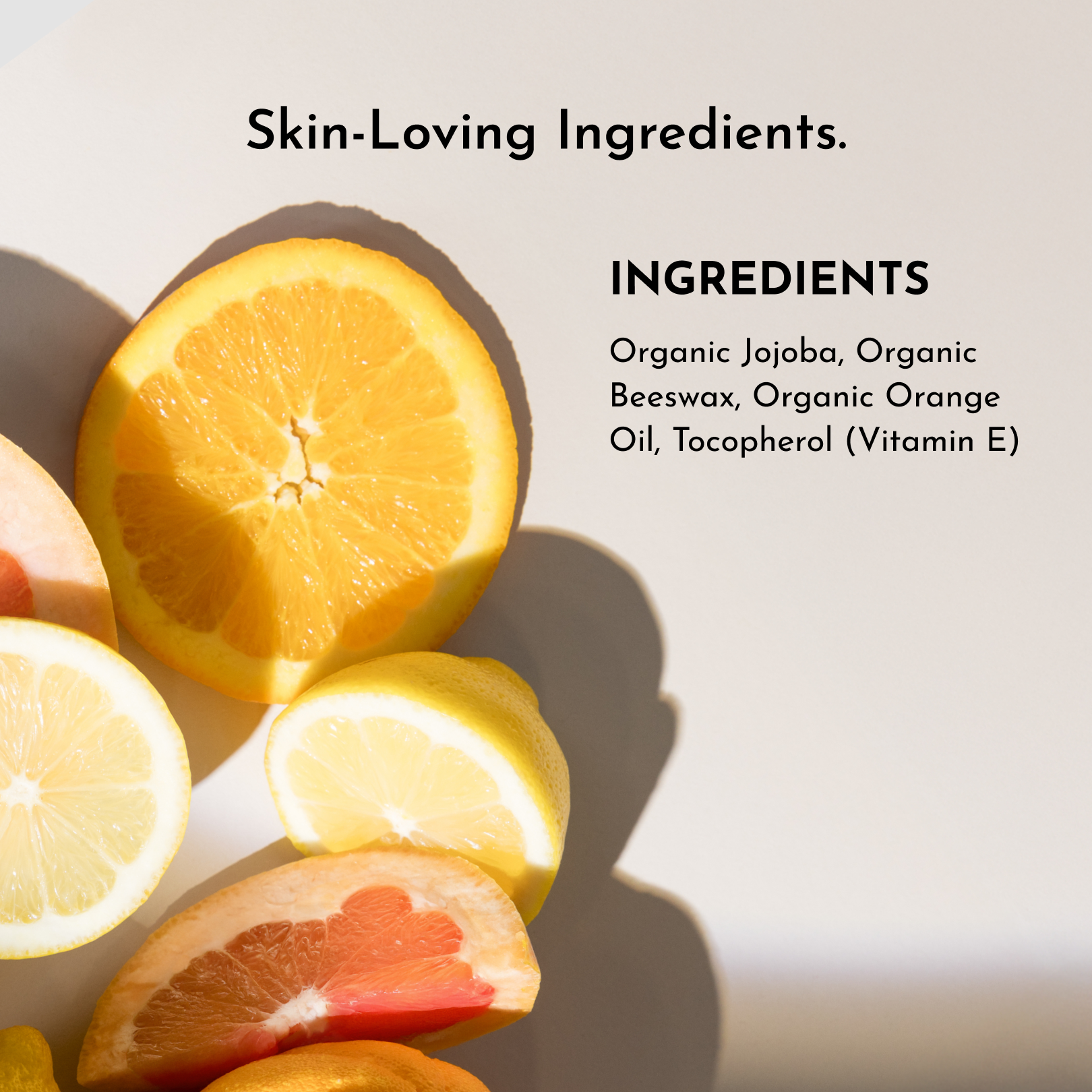 Sweet Citrus Organic Lip Balm - Jojoba & Beeswax | Just Ingredients
