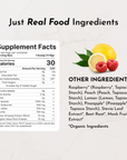 Supplement facts label for caffeine-free raspberry lemonade pre-workout, listing ingredients and nutritional information.