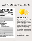 Nutrition facts label for Lemonade Electrolytes, listing ingredients and nutritional information.