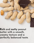 Peanuts and dark chocolate pieces arranged on a light surface.