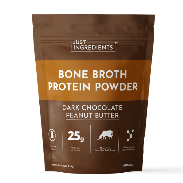 Dark Chocolate Peanut Butter Bone Broth Protein Powder - Product Mockup