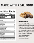 Dark Chocolate Peanut Butter Bone Broth Protein Powder - Nutrition Panel