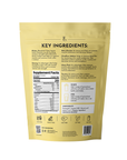 Yellow pouch with key ingredients, supplement facts label, and preparation instructions printed on back.