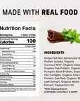 Mint Chocolate Protein Powder - Individual Stick - Nutrition Panel