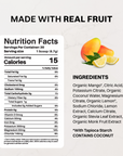 Mango Lemonade Electrolytes pouch with sliced lemons and a mango