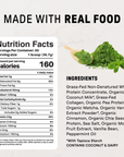 Matcha Mint Protein Powder - Nutrition Panel
