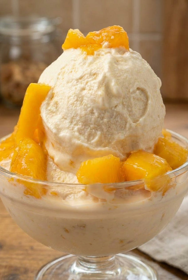Peaches & Cream Soft Serve Ice Cream