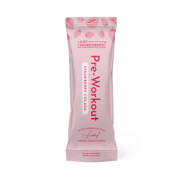 Strawberry Colada Pre-Workout Stick by Lindsay Arnold - Product Mockup
