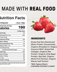 Strawberries & Cream Protein Powder - Individual Stick - Nutrition Panel