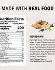 Vanilla Peanut Butter Swirl Protein Powder - Nutrition Panel