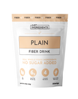 Resealable pouch containing plain fiber drink with 6g of fiber per serving and no added sugar.