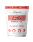 Pouch of Guava Mango Electrolytes with 30 servings, featuring no added sugar and real whole food ingredients.