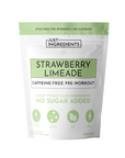 Pouch of caffeine-free strawberry limeade pre-workout supplement with clean ingredients and 30 servings.