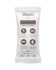 Chocolate protein powder stick with 24g protein, 130 calories, and no artificial sweeteners or added sugar.
