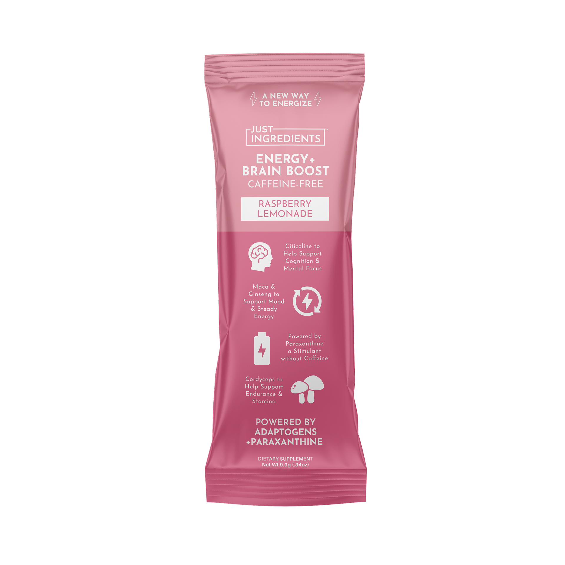 Just Ingredients Energy + Brain Boost Raspberry Lemonade Stick
