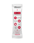 Electrolyte stick in a white package with red accents, labeled "Fruit Punch" and featuring nutritional information.