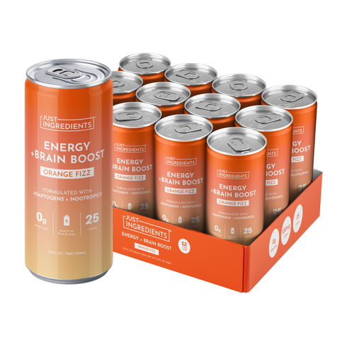 Orange Fizz Energy + Brain Boost (12 Pack) – Just Ingredients