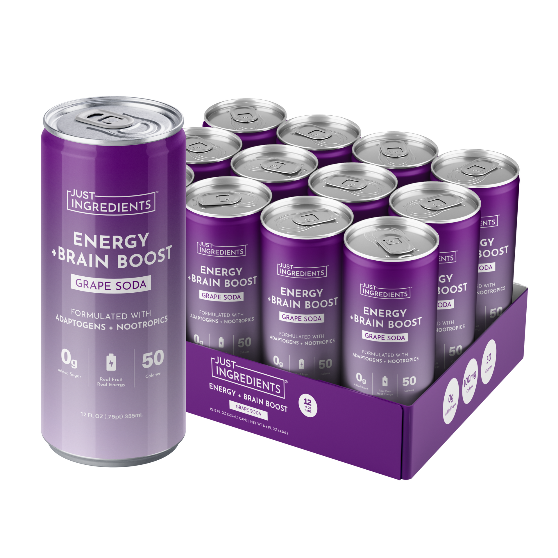 GRAPE BRAIN BEAMS 222 3体セット Grape Soda Energy + Brain Boost (12 Pack) – Just Ingredients その他