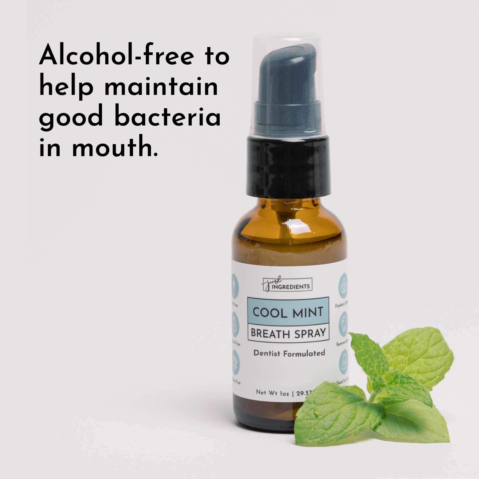 Freshening Breath Spray (Cool Mint) — 1 oz | Just Ingredients Freshening Breath Spray (Cool Mint) — 1 oz | Just Ingredients