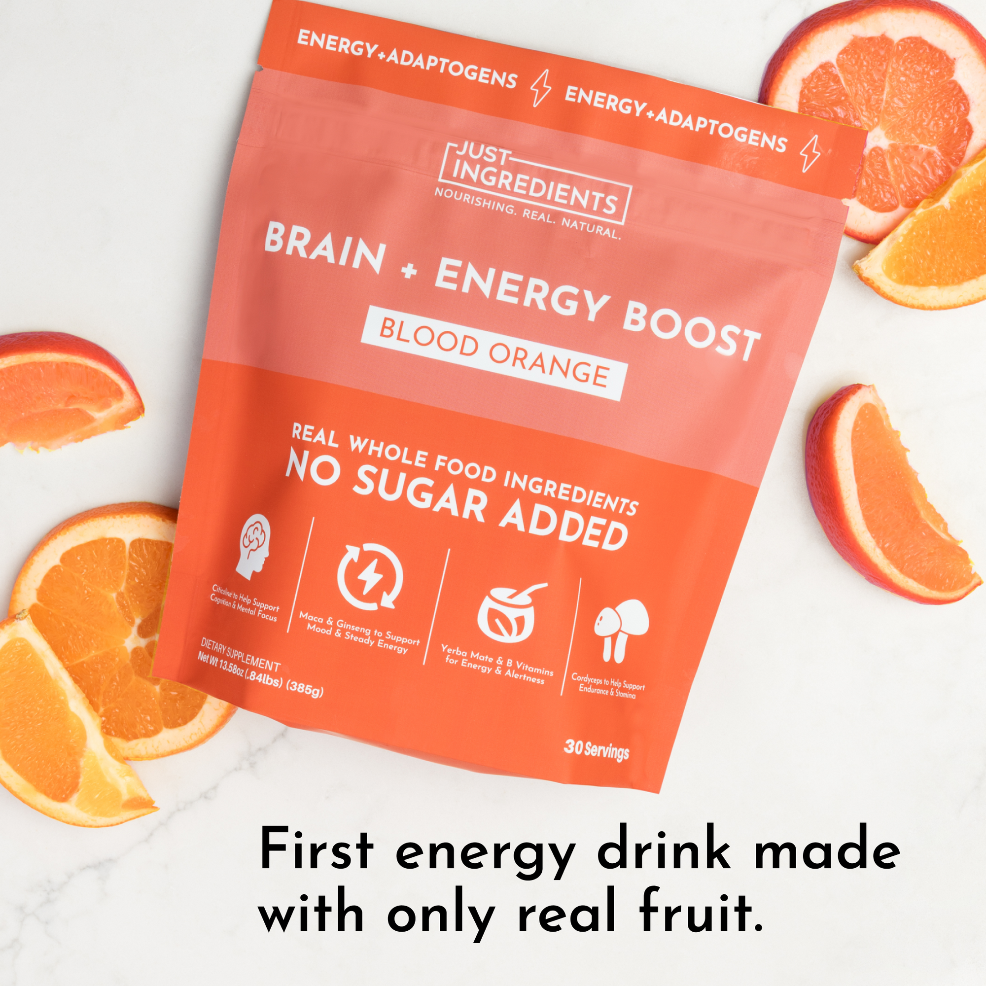 Brain + Energy Boost Blood Orange – Just Ingredients
