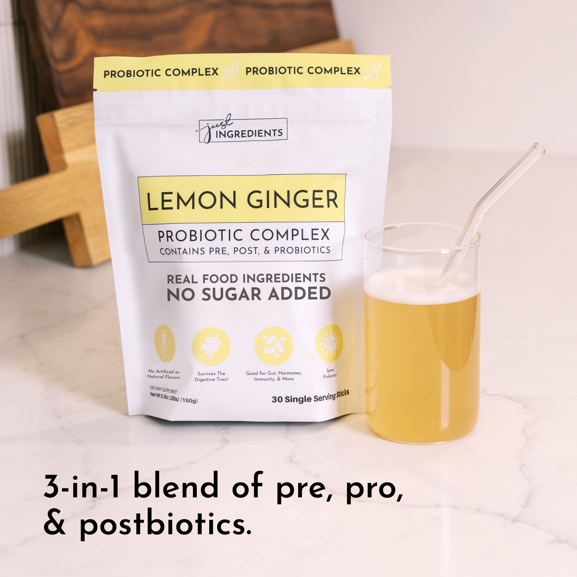 Lemon Ginger 3-In-1 Probiotic Complex