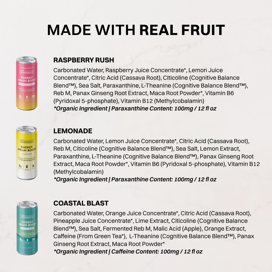 Sparkling Energy Drink Variety Pack with Coastal Blast