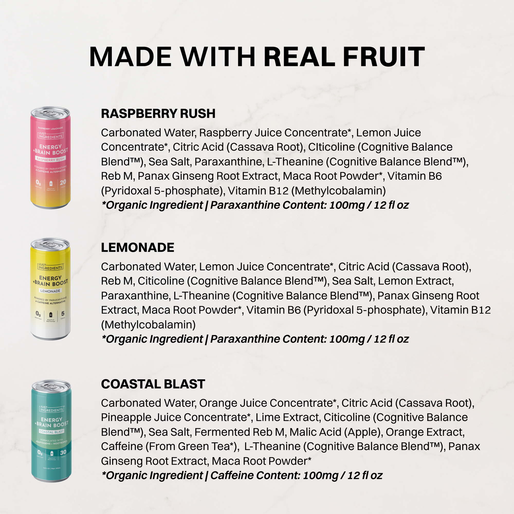 Sparkling Energy Drink Variety Pack with Coastal Blast