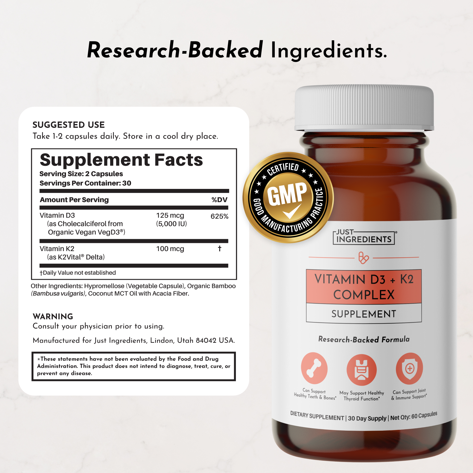 Vitamin D3 + K2