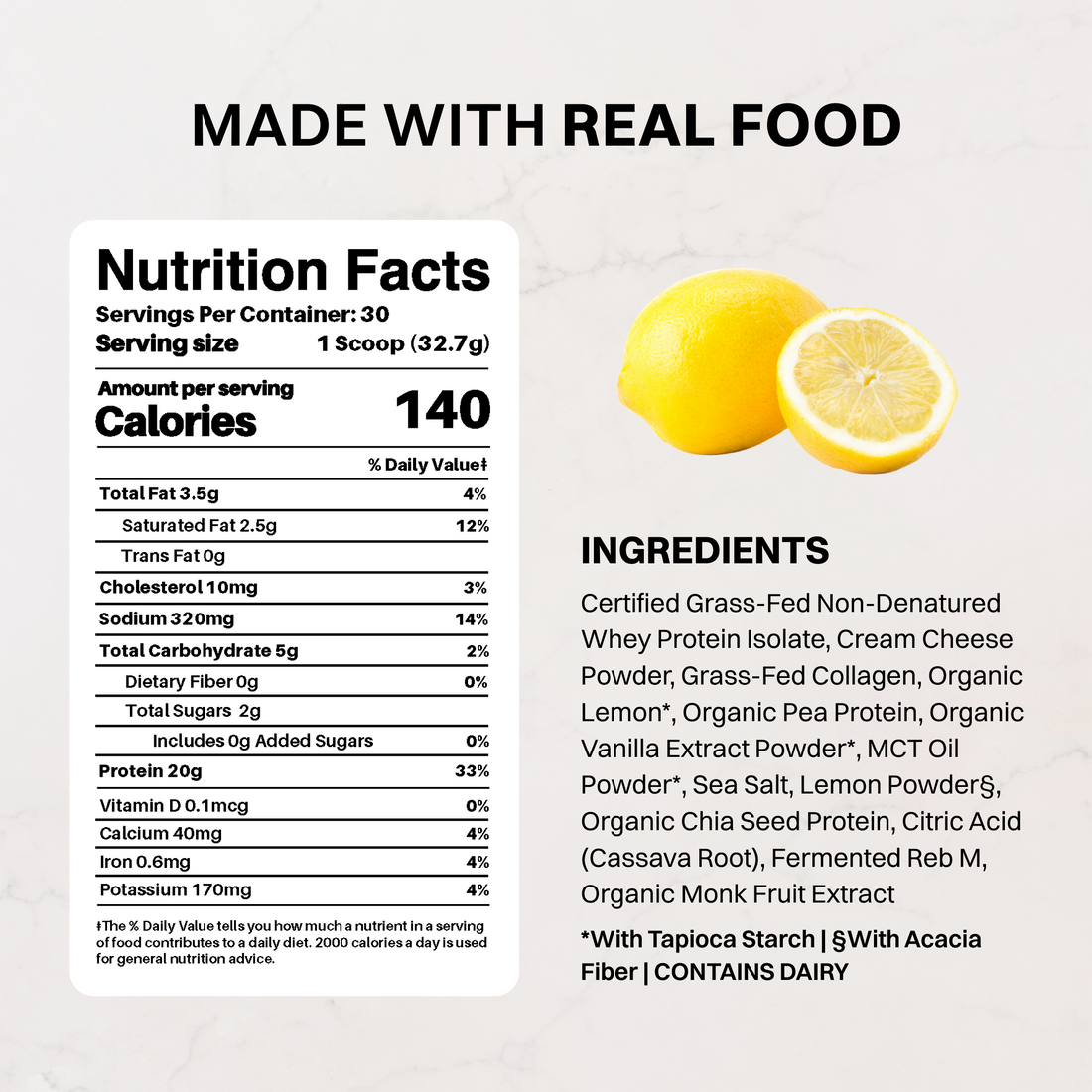 Lemon Birthday Cake Protein Powder