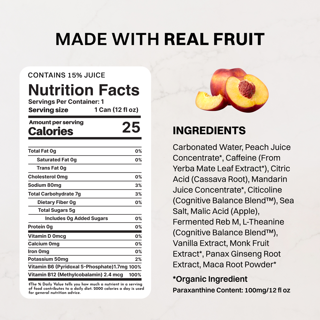 Peach Energy + Brain Boost (12 Pack)