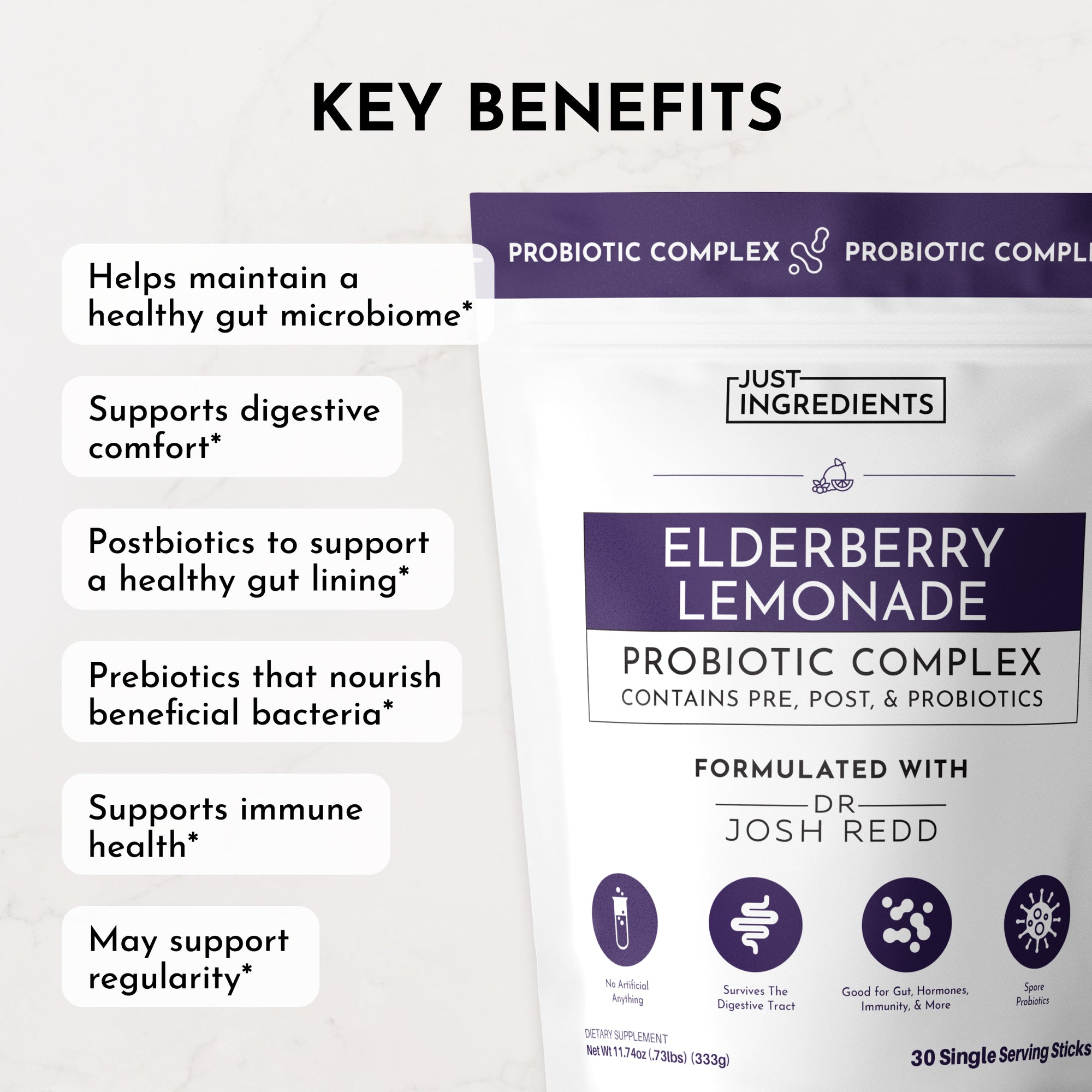 Elderberry Lemonade 3-In-1 Probiotic Complex