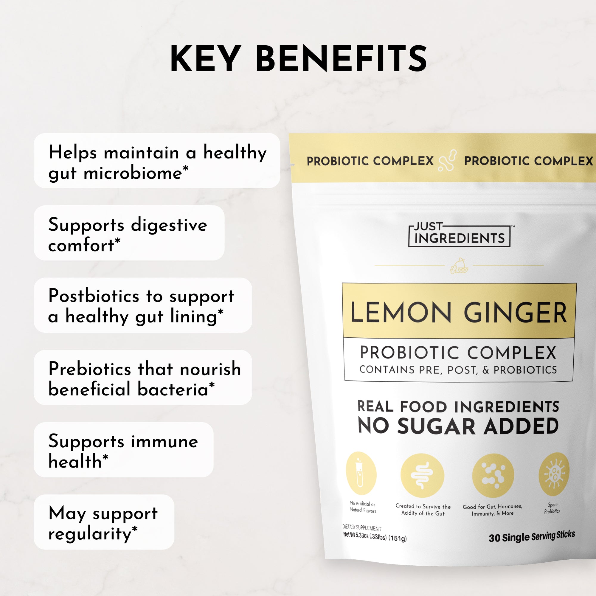 Lemon Ginger 3-In-1 Probiotic Complex