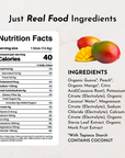 Nutrition facts label for Guava Mango Electrolytes Stick, listing ingredients and nutritional information.