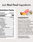 Nutrition facts label and ingredient list for Blue Hawaiian Electrolytes Stick, highlighting organic components.