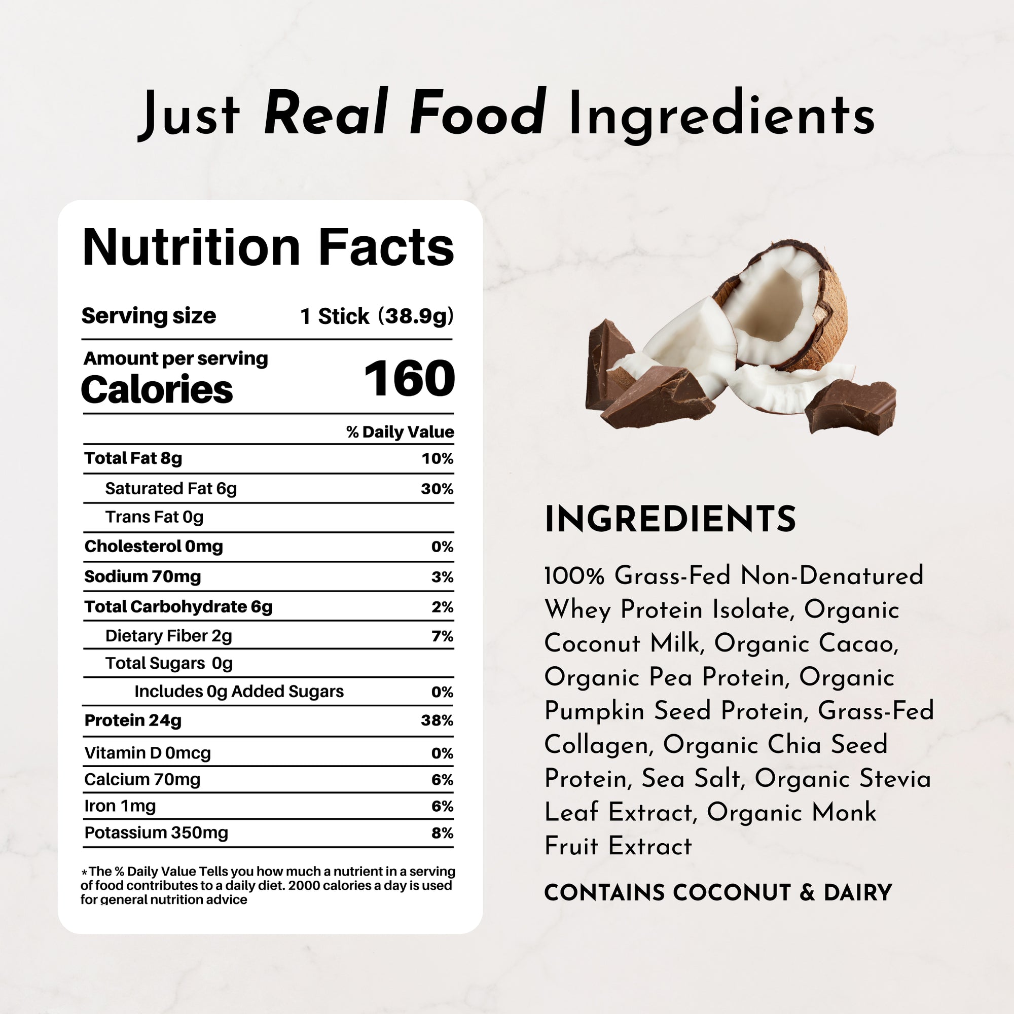 Coconut Chocolate Protein Powder Stick