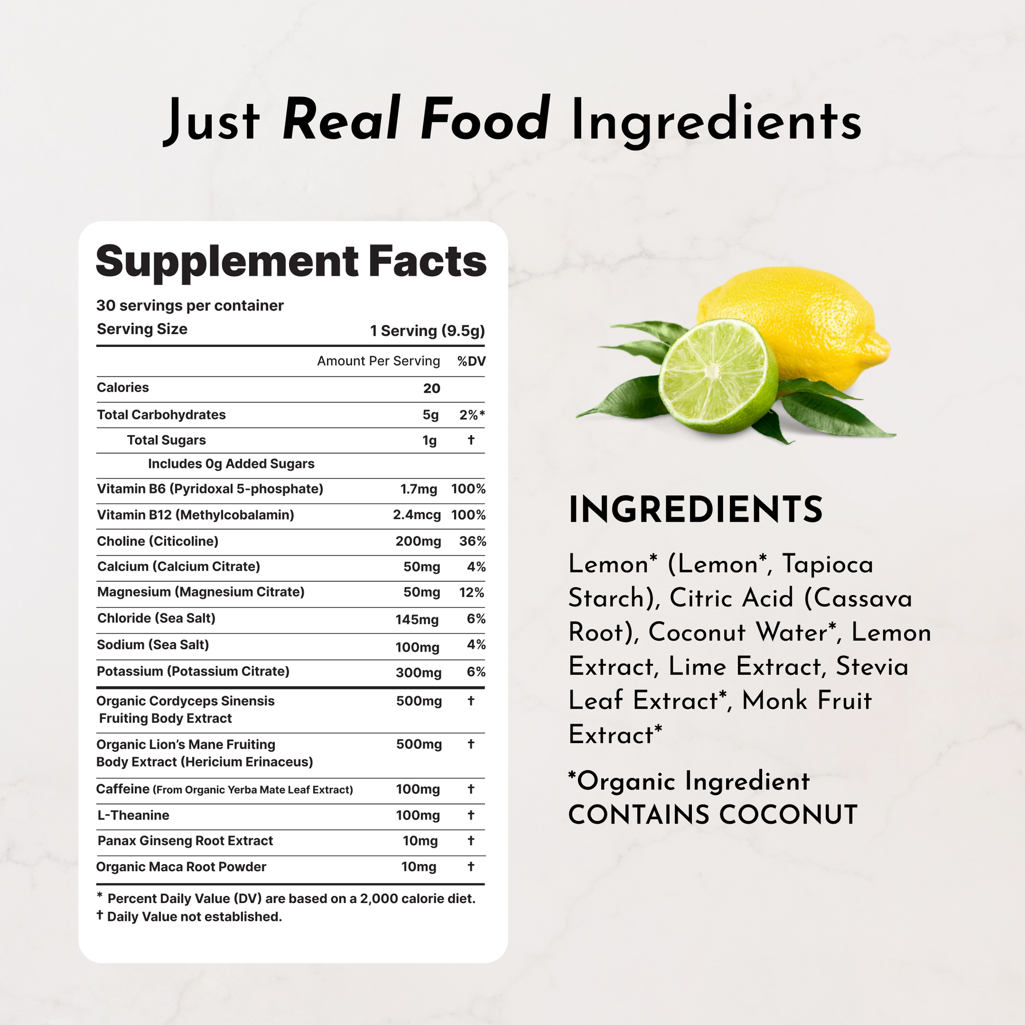 Brain + Energy Boost Lemon Lime &amp; Electrolytes