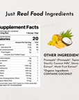 Supplement facts label detailing ingredients and nutritional information for Tropical Paradise Pre-Workout.
