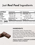 Nutrition facts and ingredients list for a chocolate chocolate chip protein snack bar.