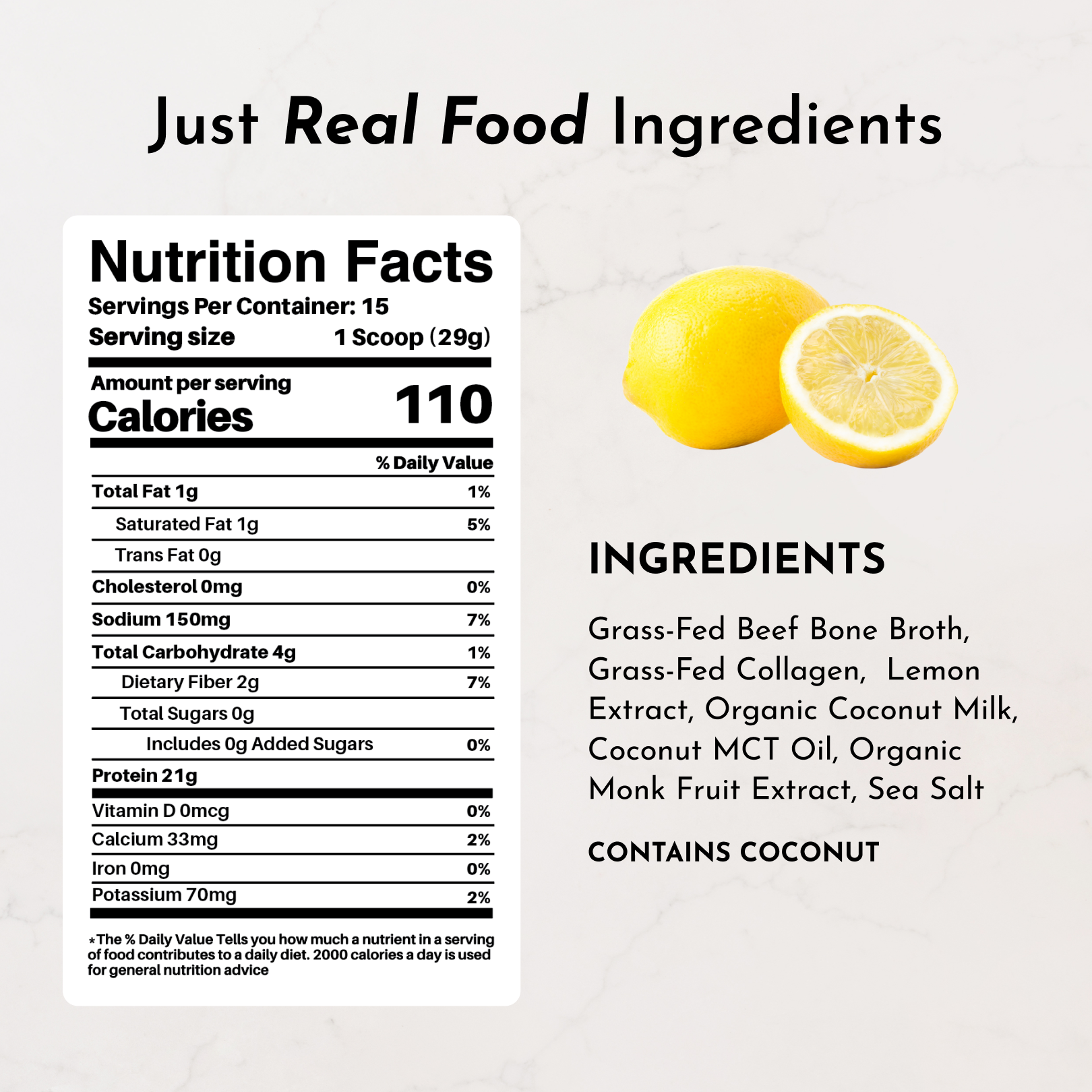 Lemon Cream Bone Broth Protein Powder