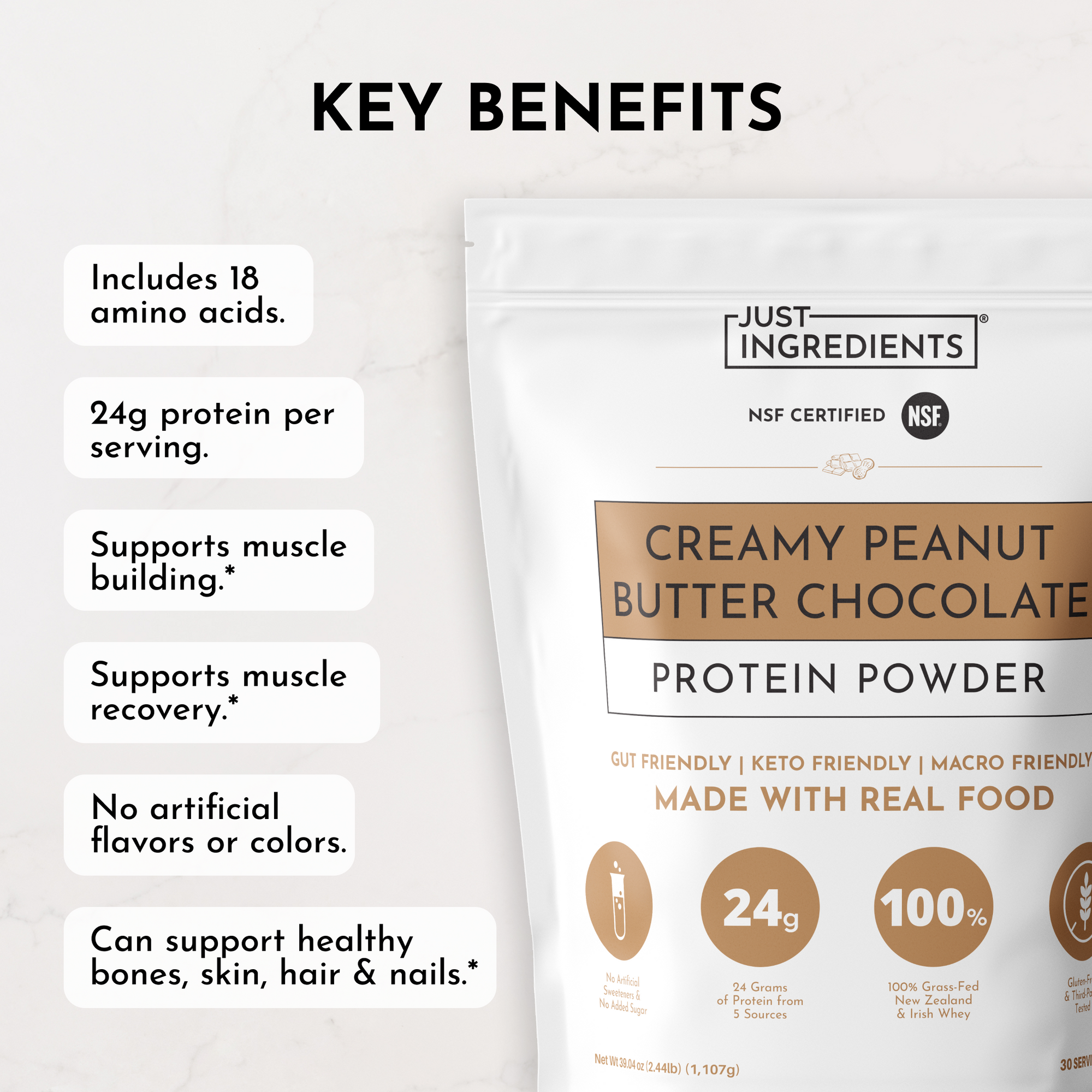 Creamy Peanut Butter Chocolate Protein Powder