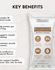 Protein powder stick with creamy peanut butter chocolate flavor, 24g protein, and 18 amino acids per serving.