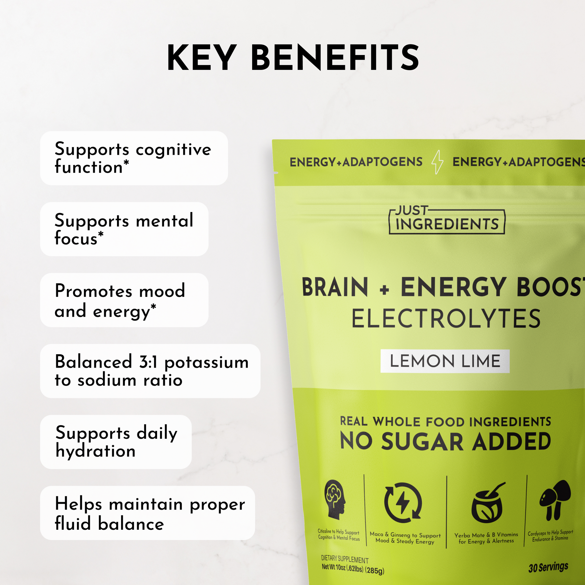 Brain + Energy Boost Lemon Lime &amp; Electrolytes