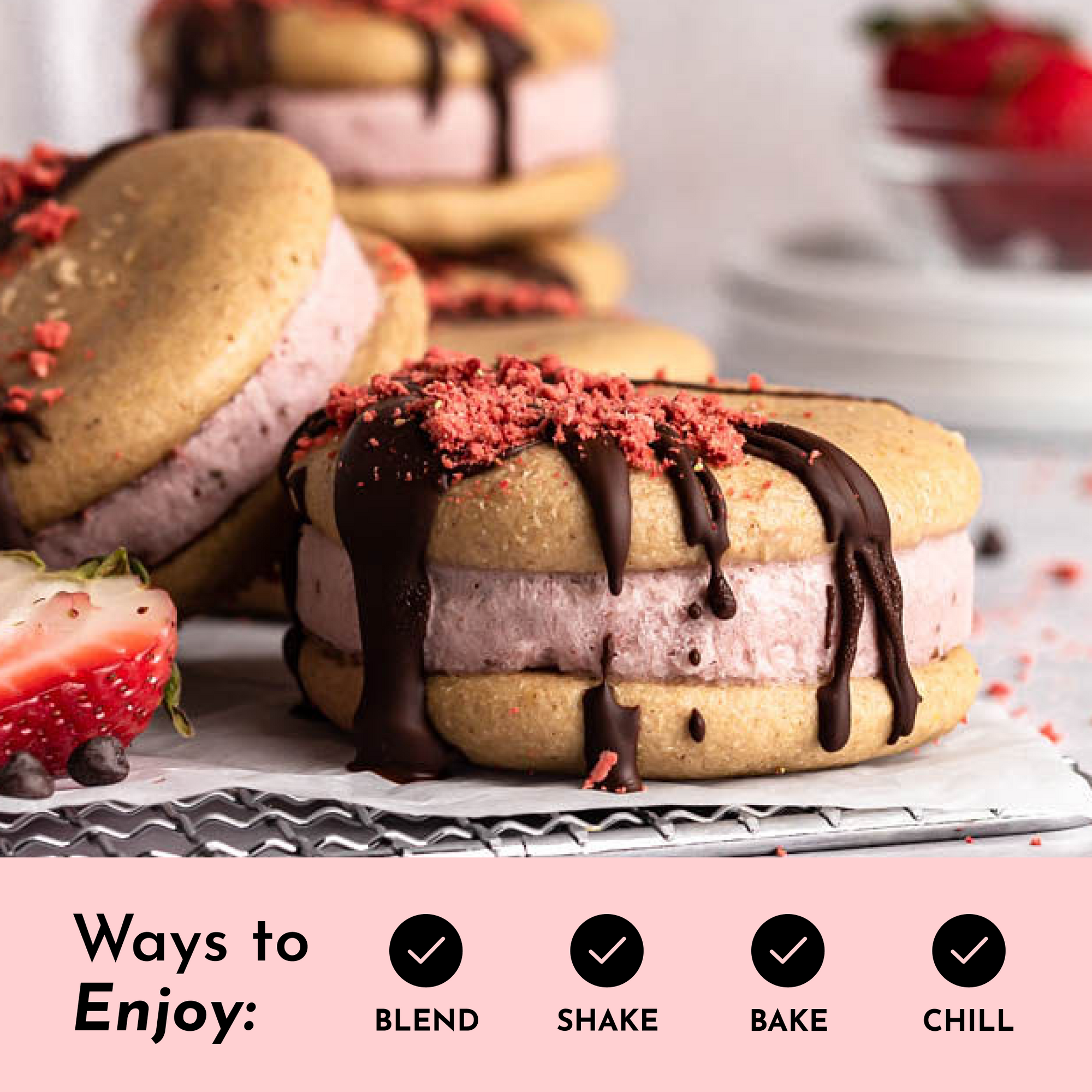 Strawberries &amp; Cream Protein Powder Stick