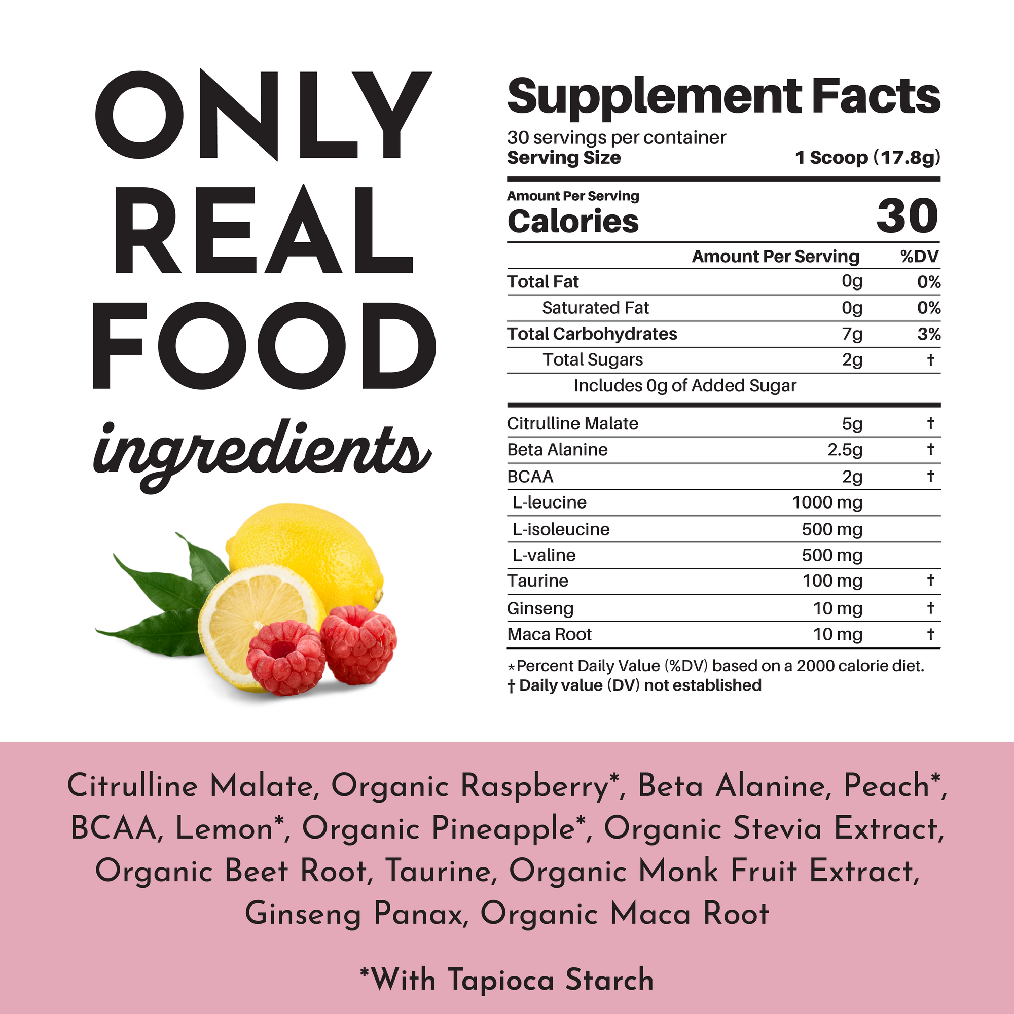 Caffeine Free Raspberry Lemonade Pre-Workout