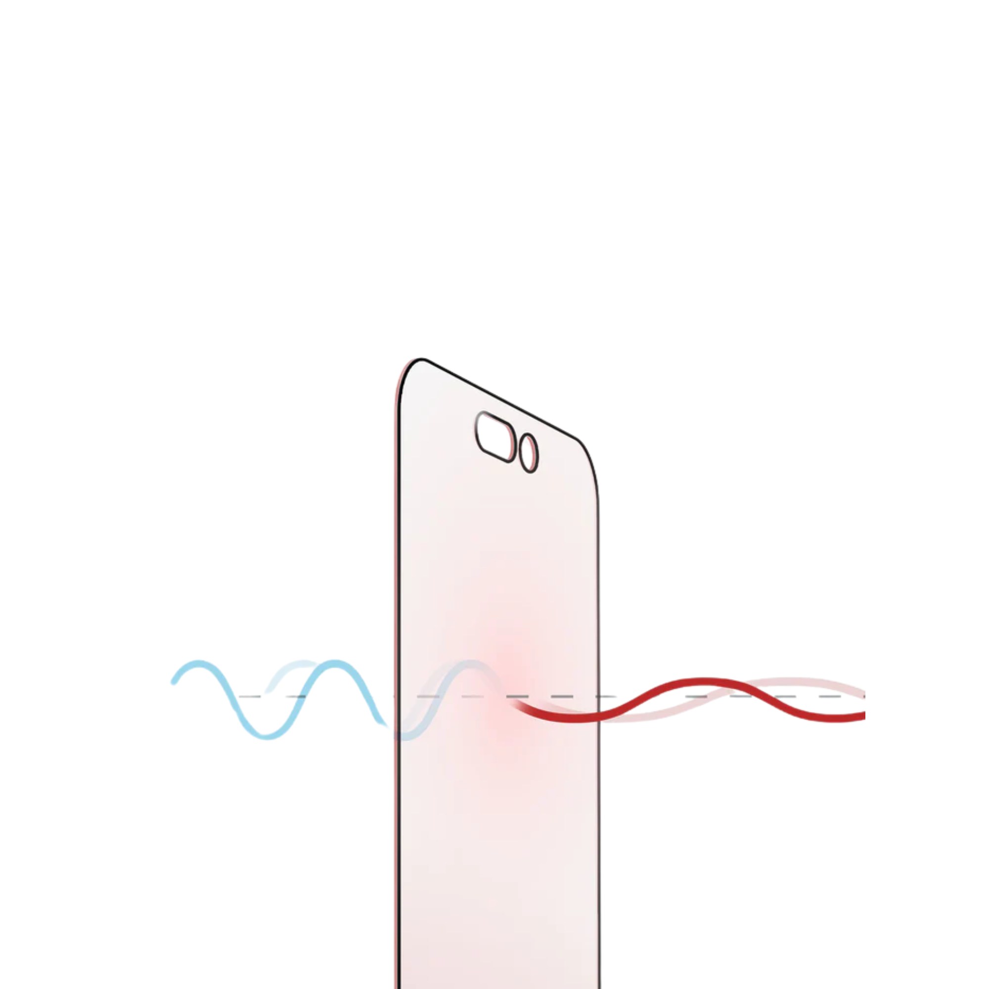 Phone case with wave design on a white background