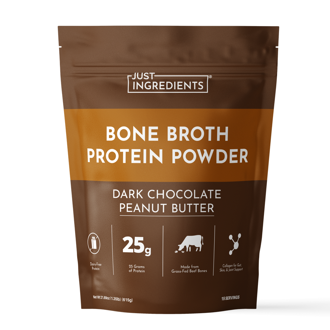 Dark Chocolate Peanut Butter Bone Broth Protein Powder - Product Mockup