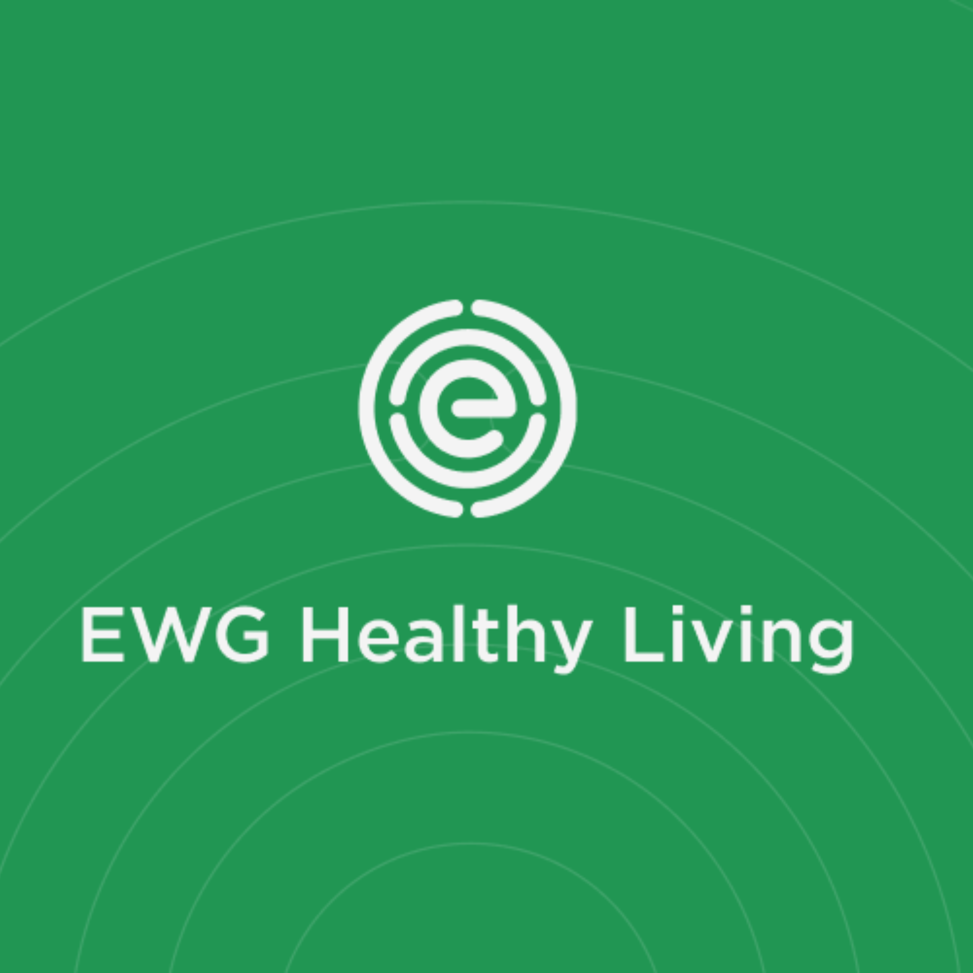 Green background featuring the EWG Healthy Living logo and text.
