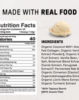 French Vanilla Superfood Steamer - Nutrition Panel